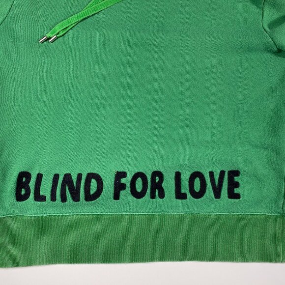 Gucci "Blind For Love" Pullover Terrycloth Hoodie Green Men's size Small - Picture 3 of 16
